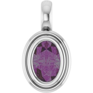 Platinum Lab-Grown Alexandrite Charm/Pendant