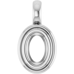 18K Palladium White Gold 6x4 mm Oval Charm/Pendant Mounting – image 2
