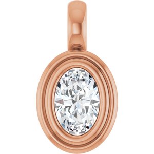 14K Rose Gold 3/8 CT Lab-Grown Diamond Charm/Pendant