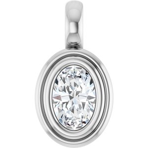 Platinum 3/8 CT Lab-Grown Diamond Charm/Pendant
