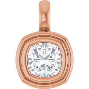 14K Rose Gold 5.5x5.5 mm Cushion Charm/Pendant Mounting
