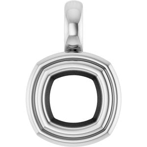 Sterling Silver 5.5x5.5 mm Cushion Charm/Pendant Mounting – image 2