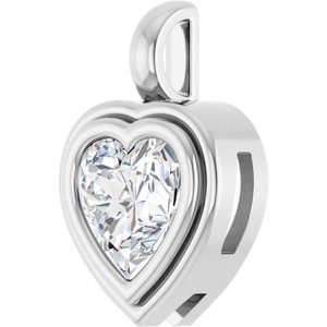 14K White Gold 8x8 mm Heart Charm/Pendant Mounting – image 3