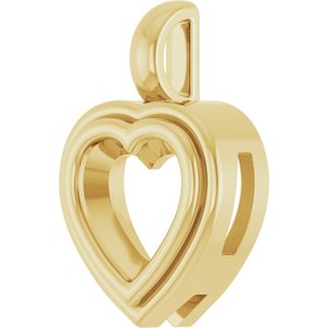 10K Yellow Gold 8x8 mm Heart Charm/Pendant Mounting – image 4