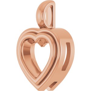 10K Rose Gold 8x8 mm Heart Charm/Pendant Mounting – image 4