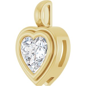 18K Yellow Gold 8x8 mm Heart Charm/Pendant Mounting – image 3