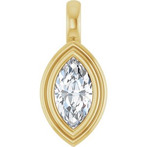 14K Yellow Gold 8.5x4.5 mm Marquise Charm/Pendant Mounting
