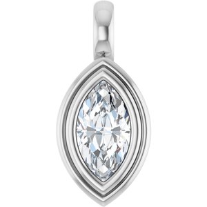 Sterling Silver 8.5x4.5 mm Marquise Charm/Pendant Mounting