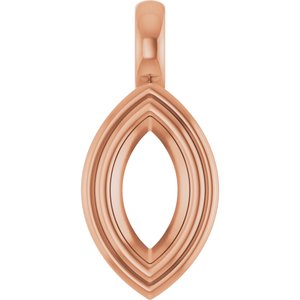 10K Rose Gold 8.5x4.5 mm Marquise Charm/Pendant Mounting – image 2