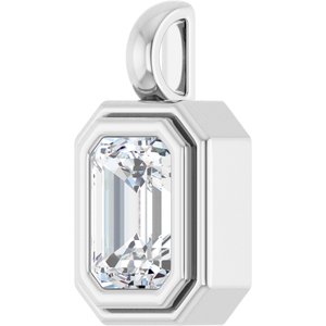 Platinum 7.5x5.5 mm Emerald Charm/Pendant Mounting – image 3