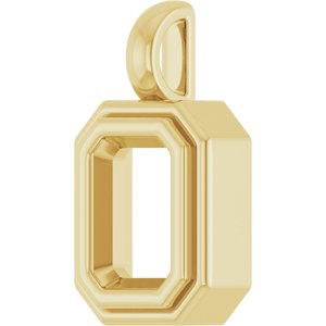 14K Yellow Gold 7.5x5.5 mm Emerald Charm/Pendant Mounting – image 4