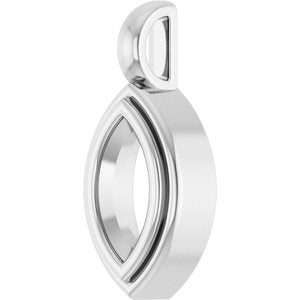 14K X1 White Gold 8x4 mm Marquise Charm/Pendant Mounting – image 4