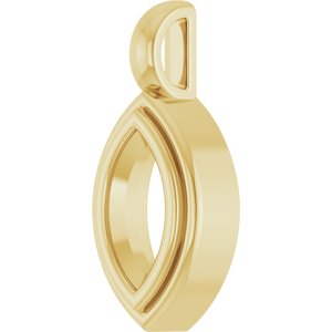 14K Yellow Gold 8x4 mm Marquise Charm/Pendant Mounting – image 4