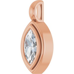 18K Rose Gold 8x4 mm Marquise Charm/Pendant Mounting – image 3