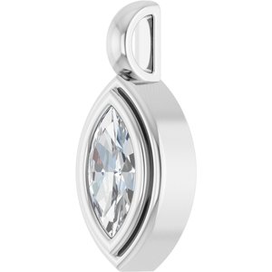14K White Gold 8x4 mm Marquise Charm/Pendant Mounting – image 3