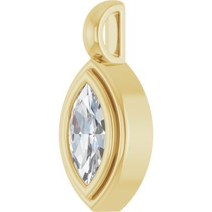 14K Yellow Gold 8x4 mm Marquise Charm/Pendant Mounting – image 3