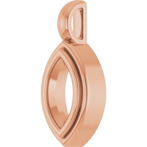 14K Rose Gold 8x4 mm Marquise Charm/Pendant Mounting – image 4