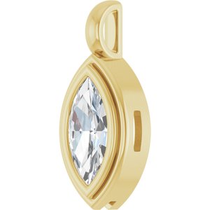 10K Yellow Gold 10x5 mm Marquise Charm/Pendant Mounting – image 3