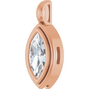 10K Rose Gold 10x5 mm Marquise Charm/Pendant Mounting – image 3