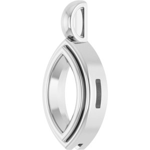18K X1 White Gold 10x5 mm Marquise Charm/Pendant Mounting – image 4