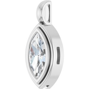 Sterling Silver 10x5 mm Marquise Charm/Pendant Mounting – image 3