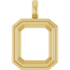 10K Yellow Gold 15x13 mm Emerald Charm/Pendant Mounting – image 2
