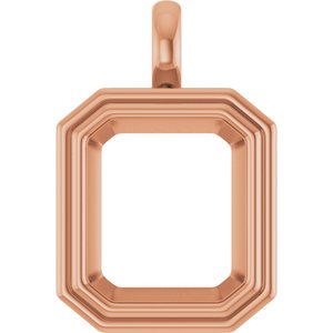 10K Rose Gold 15x13 mm Emerald Charm/Pendant Mounting – image 2