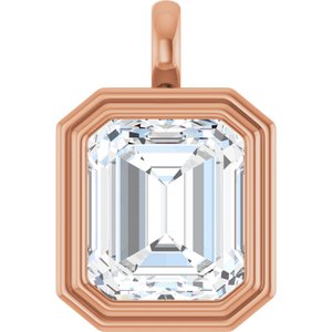 10K Rose Gold 15x13 mm Emerald Charm/Pendant Mounting