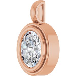14K Rose Gold 9x7 mm Oval Charm/Pendant Mounting – image 3