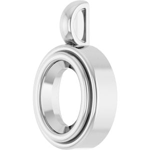 18K X1 White Gold 9x7 mm Oval Charm/Pendant Mounting – image 4