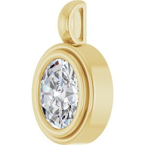 10K Yellow Gold 9x7 mm Oval Charm/Pendant Mounting – image 3