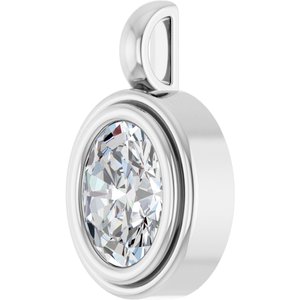 Platinum 9x7 mm Oval Charm/Pendant Mounting – image 3