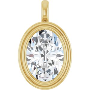 10K Yellow Gold 18x13 mm Oval Charm/Pendant Mounting