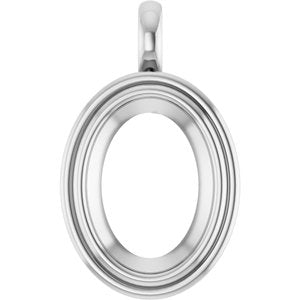 14K X1 White Gold 18x13 mm Oval Charm/Pendant Mounting – image 2