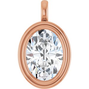 14K Rose Gold 18x13 mm Oval Charm/Pendant Mounting
