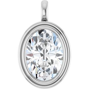14K X1 White Gold 18x13 mm Oval Charm/Pendant Mounting