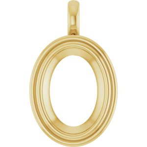 10K Yellow Gold 18x13 mm Oval Charm/Pendant Mounting – image 2
