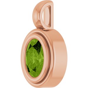 14K Rose Gold Natural Peridot Charm/Pendant – image 2