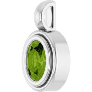 Platinum Natural Peridot Charm/Pendant – image 2