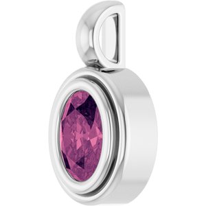 14K White Gold Natural Pink Tourmaline Charm/Pendant – image 2