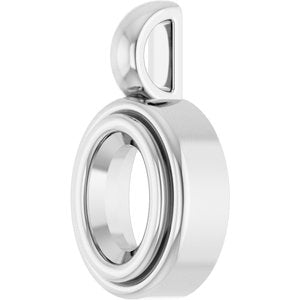14K White Gold 6x4 mm Oval Charm/Pendant Mounting – image 4