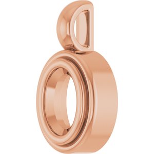 14K Rose Gold 6x4 mm Oval Charm/Pendant Mounting – image 4