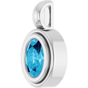 14K White Gold Natural Aquamarine Charm/Pendant – image 2