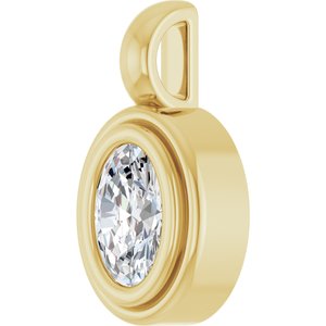 14K Yellow Gold 6x4 mm Oval Charm/Pendant Mounting – image 3