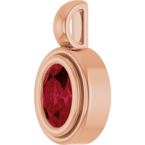 14K Rose Gold Lab-Grown Ruby Charm/Pendant – image 2