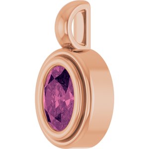 14K Rose Gold Natural Pink Tourmaline Charm/Pendant – image 2