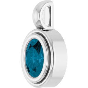 Sterling Silver Natural London Blue Topaz Charm/Pendant – image 2