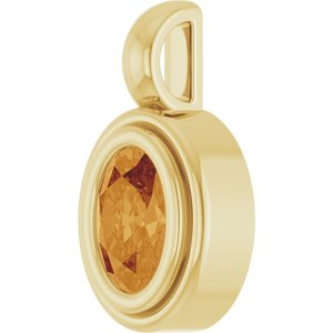 14K Yellow Gold Natural Citrine Charm/Pendant – image 2