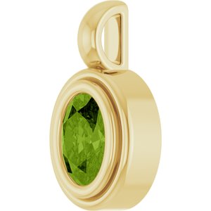 14K Yellow Gold Natural Peridot Charm/Pendant – image 2
