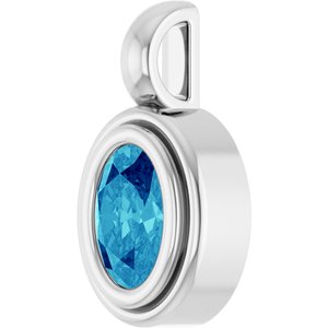 Platinum Natural Blue Zircon Charm/Pendant – image 2